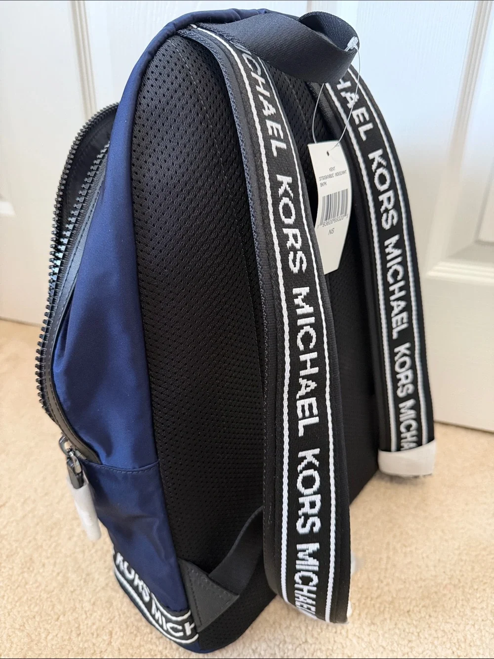 Michael Kors Navy and Black Compact Nylon Backpack